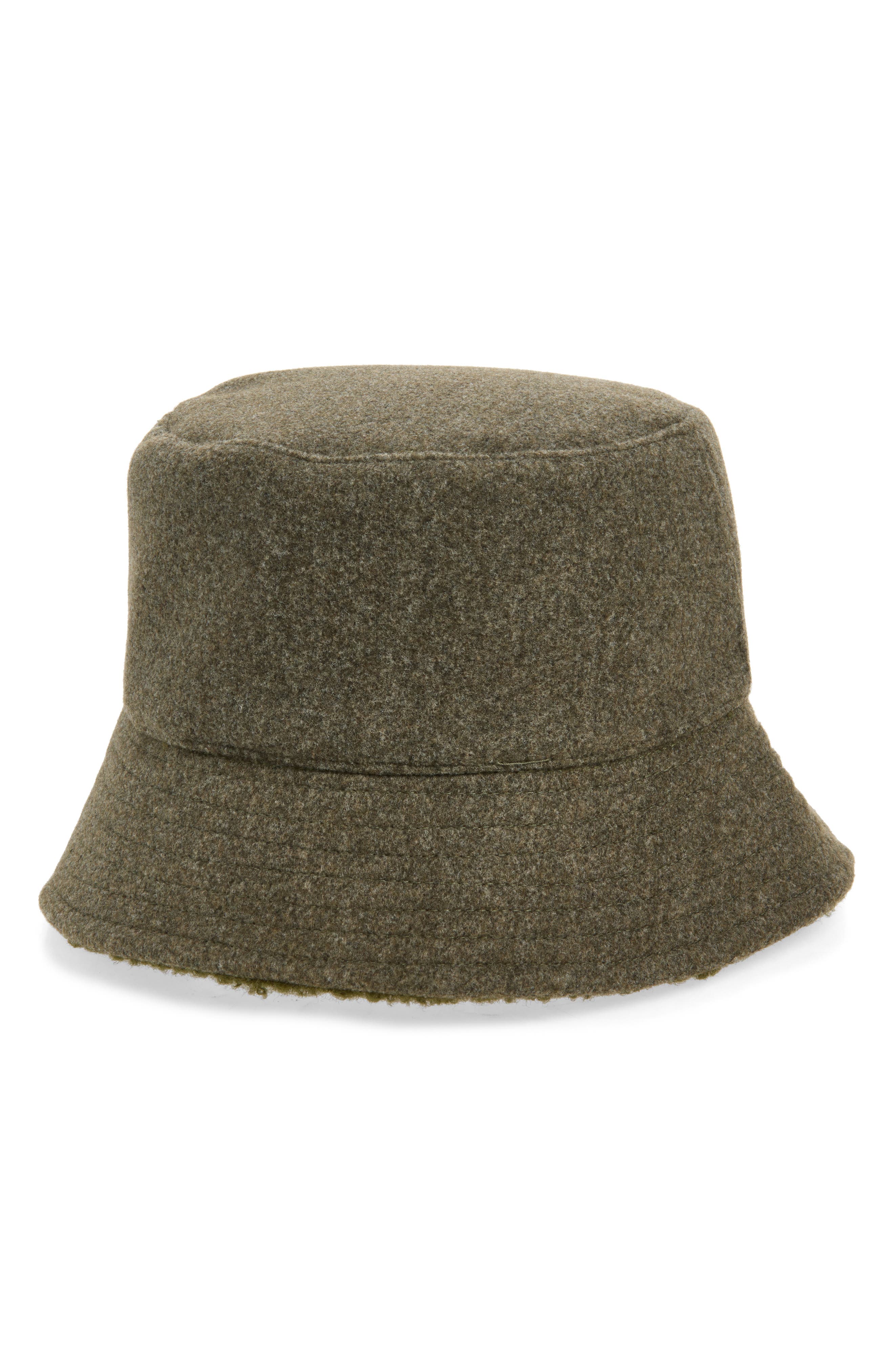 Reversible Faux Shearling Bucket Hat
