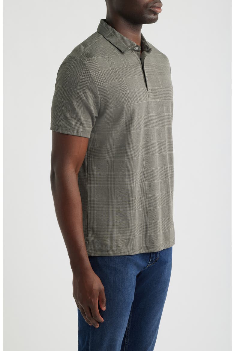 Ardyn Grey Check Cotton Blend Polo, Alternate, color, BELUGA