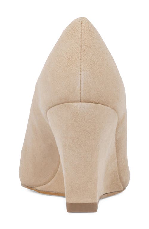 Aquatalia Posie Water Repellent Pointed Toe Wedge Pump In Almond