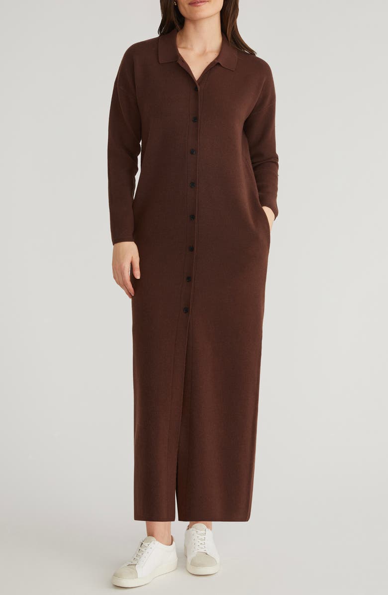 525 Christine Long Sleeve Button-Up Sweater Dress, Main, color, 