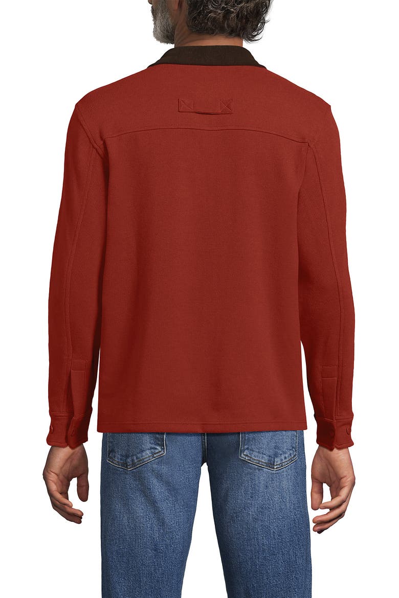 Long Sleeve Corduroy Collar Bedford Rib Quarter Zip, Alternate, color, Bourbon