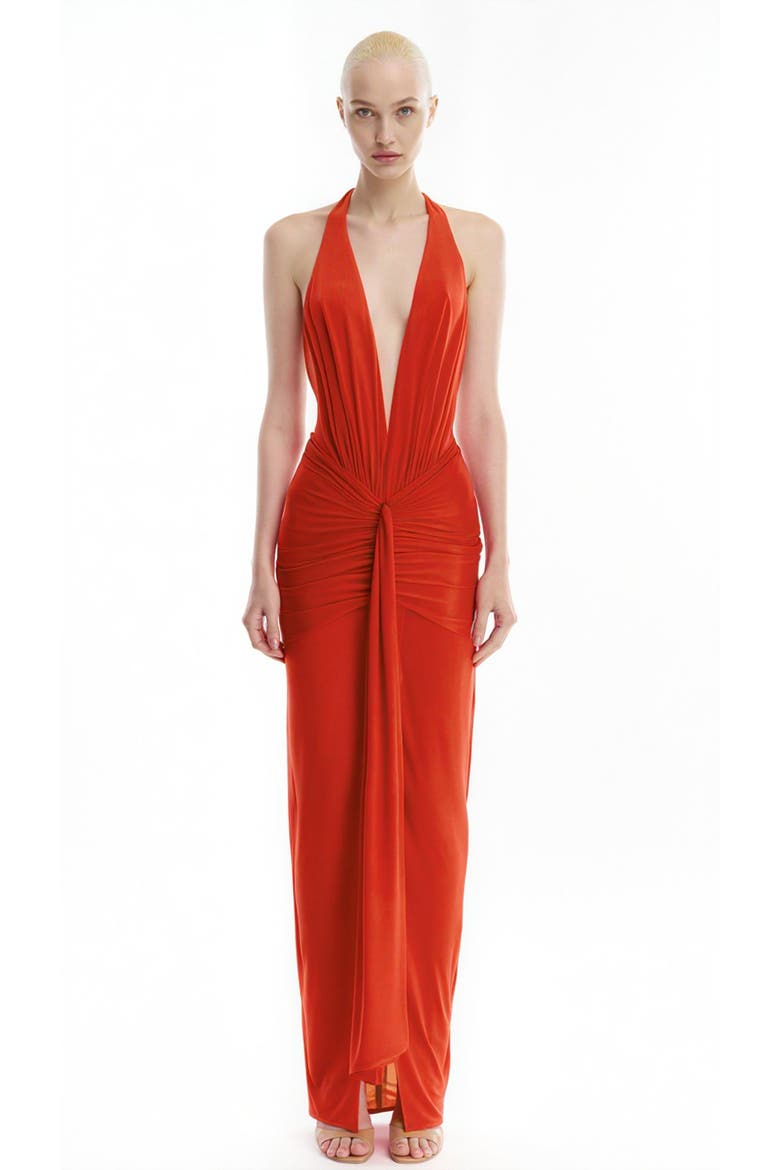 Inaya collar maxi dress, Main, color, Orange
