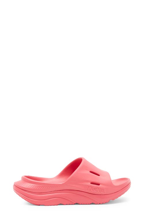 Hoka Gender Inclusive Ora Recovery Slide 3 Sandal In Raspberry/raspberry