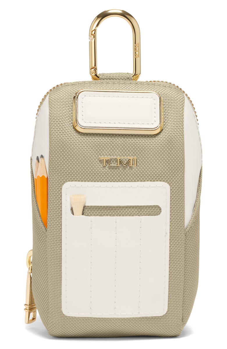 TUMI Golf Pouch with Tees, Main, color, Off White/ Tan
