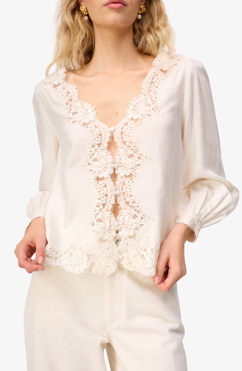 CAMI NYC Yuri Lace Shirt, Alternate, color, 