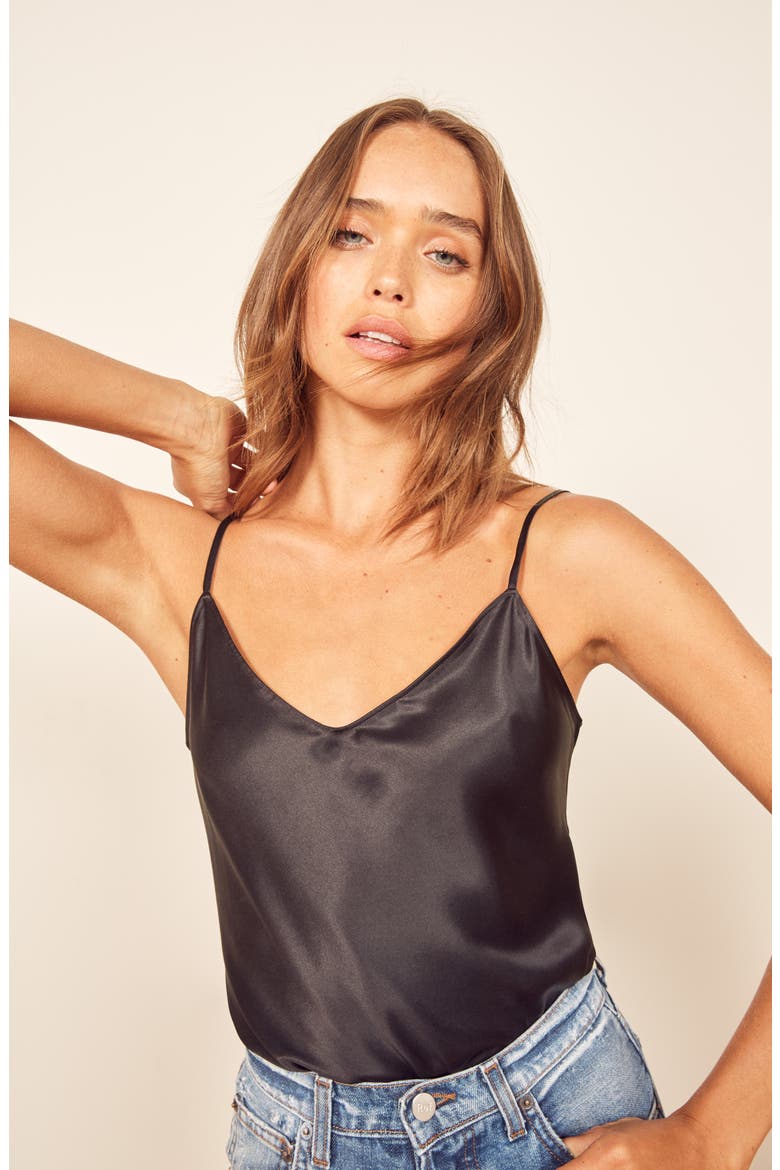 Teddy Silk Cami, Alternate, color, BLACK