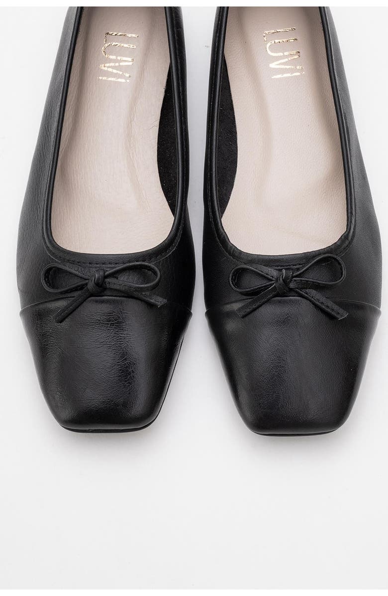 Forever & Always Shoes Rony Leather Ballet Flat, Alternate, color, Black