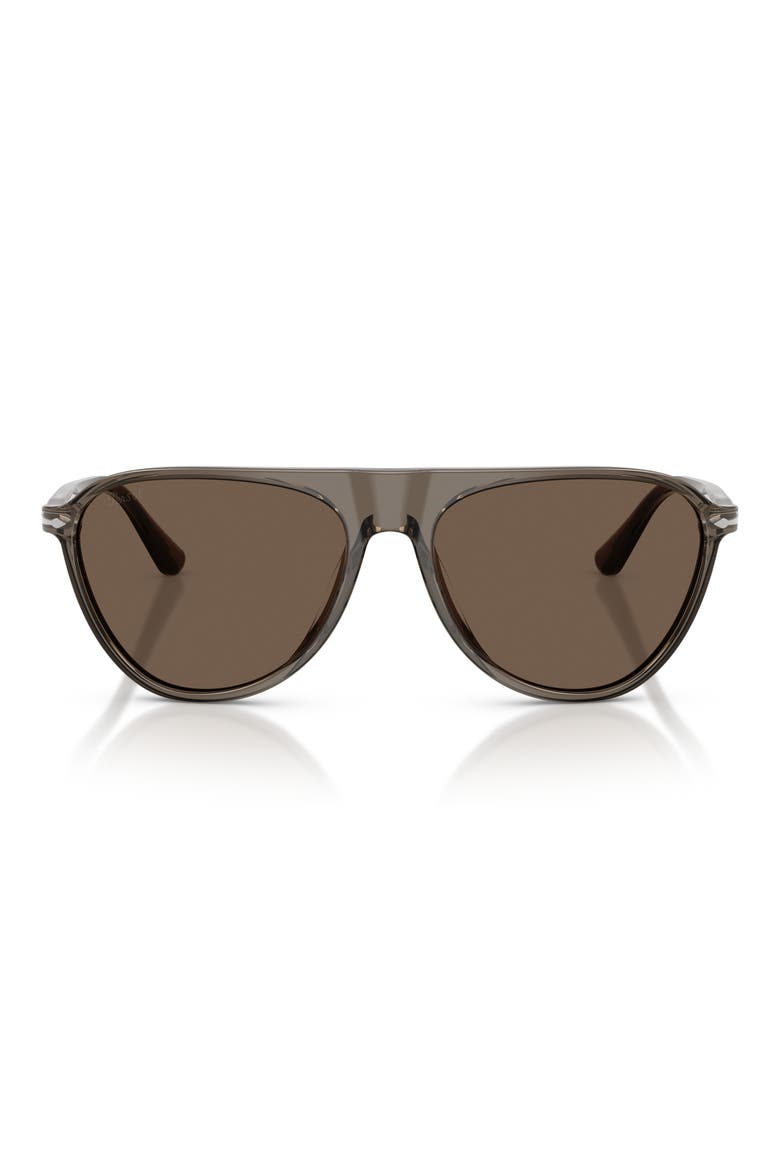 57mm Pilot Sunglasses, Main, color, OPAL SMOKE / DARK BROWN