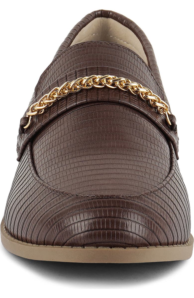 LONDON RAG Vouse Croc Embossed Bit Loafer, Alternate, color, Chocolate