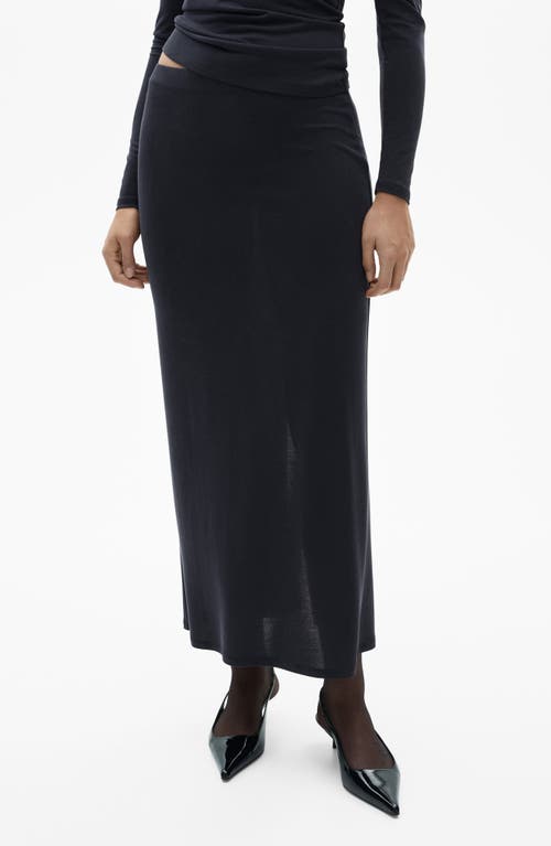 Mango Knit Maxi Skirt In Blue