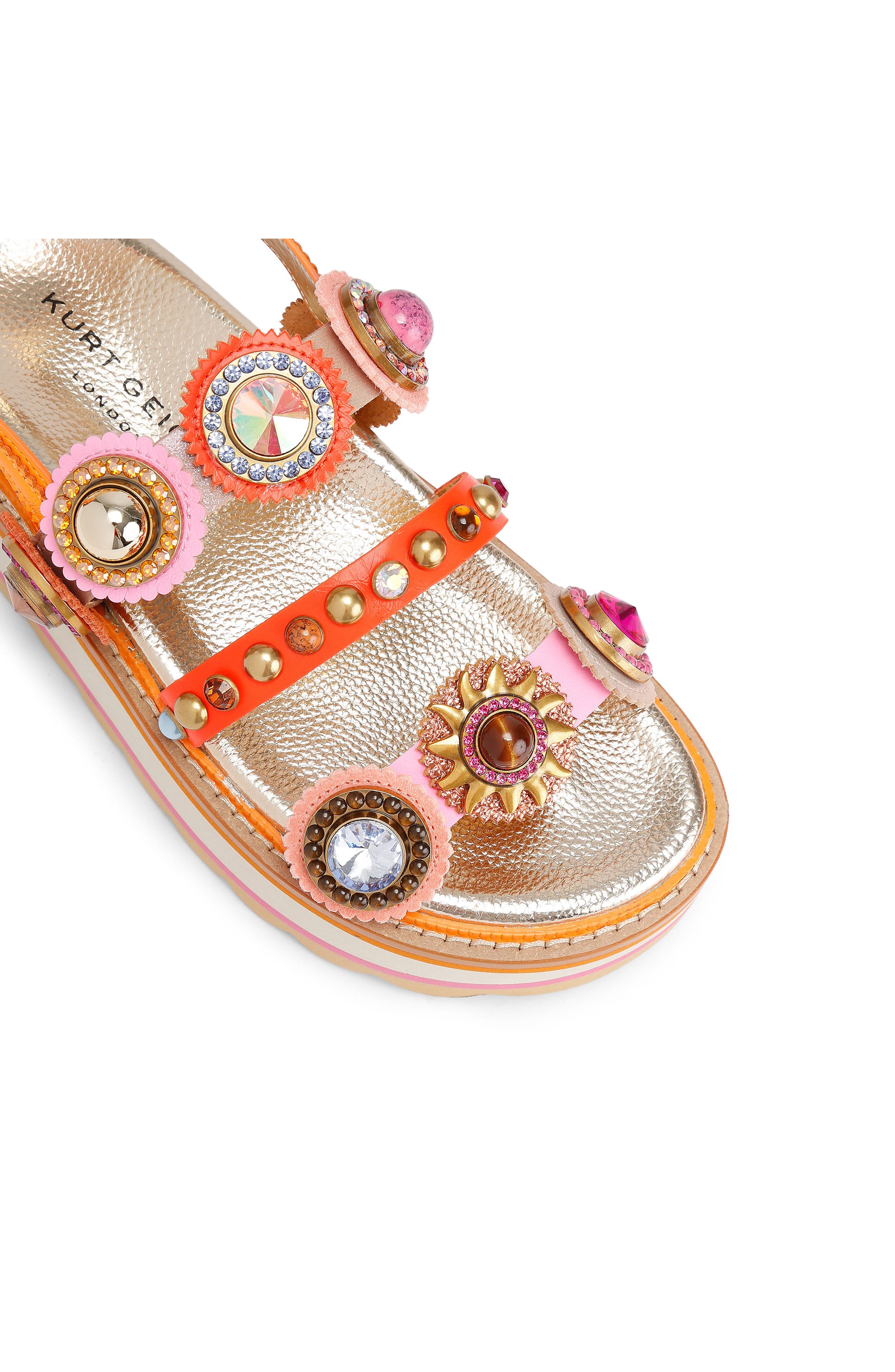 Kurt Geiger London Octavia Slingback Platform Sandal, Alternate, color, Orange Multi