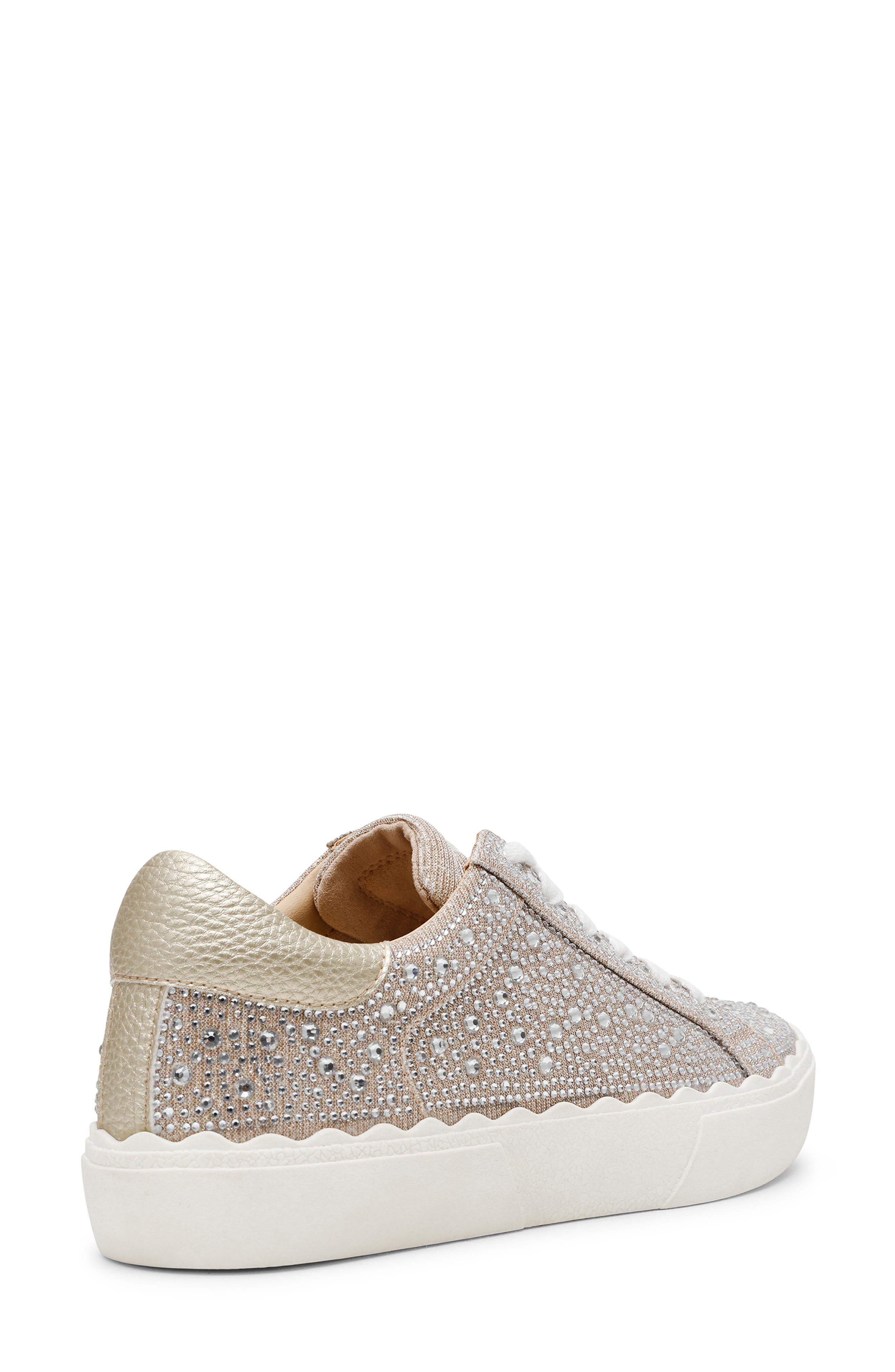 Anne Klein Carrie Crystal Encrusted Knit Sneaker, Alternate, color, 