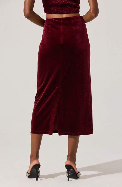 Astr The Label Velvet Midi Skirt