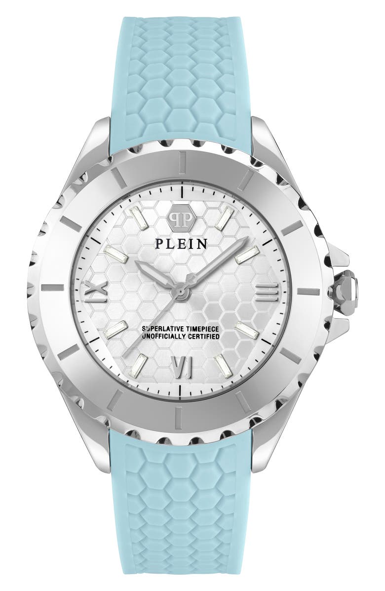 PHILIPP PLEIN Heaven Silicone Strap Watch, 38mm, Main, color, 
