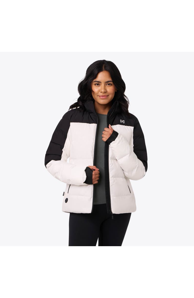 Mobile Warming Crest 2.0 Women's Natural Down Heated Jacket, Main, color, Black/White