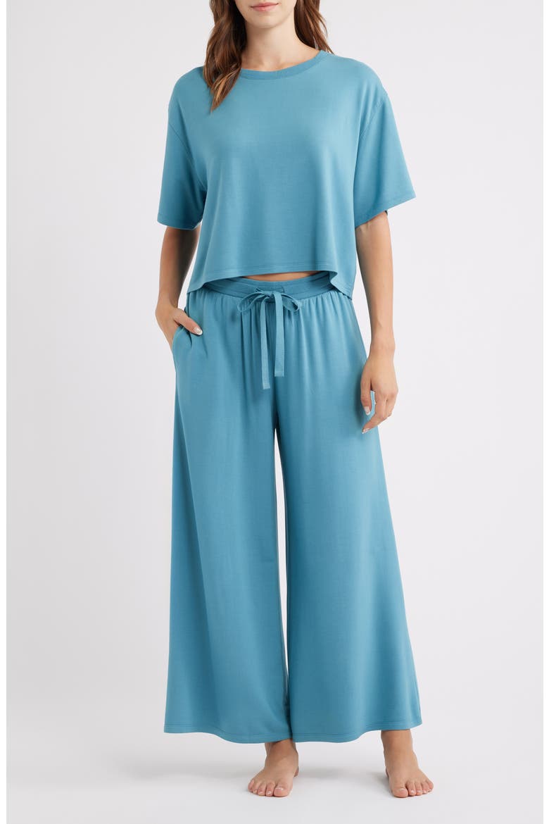 Comfy Jersey Pajamas, Main, color, TEAL STORM
