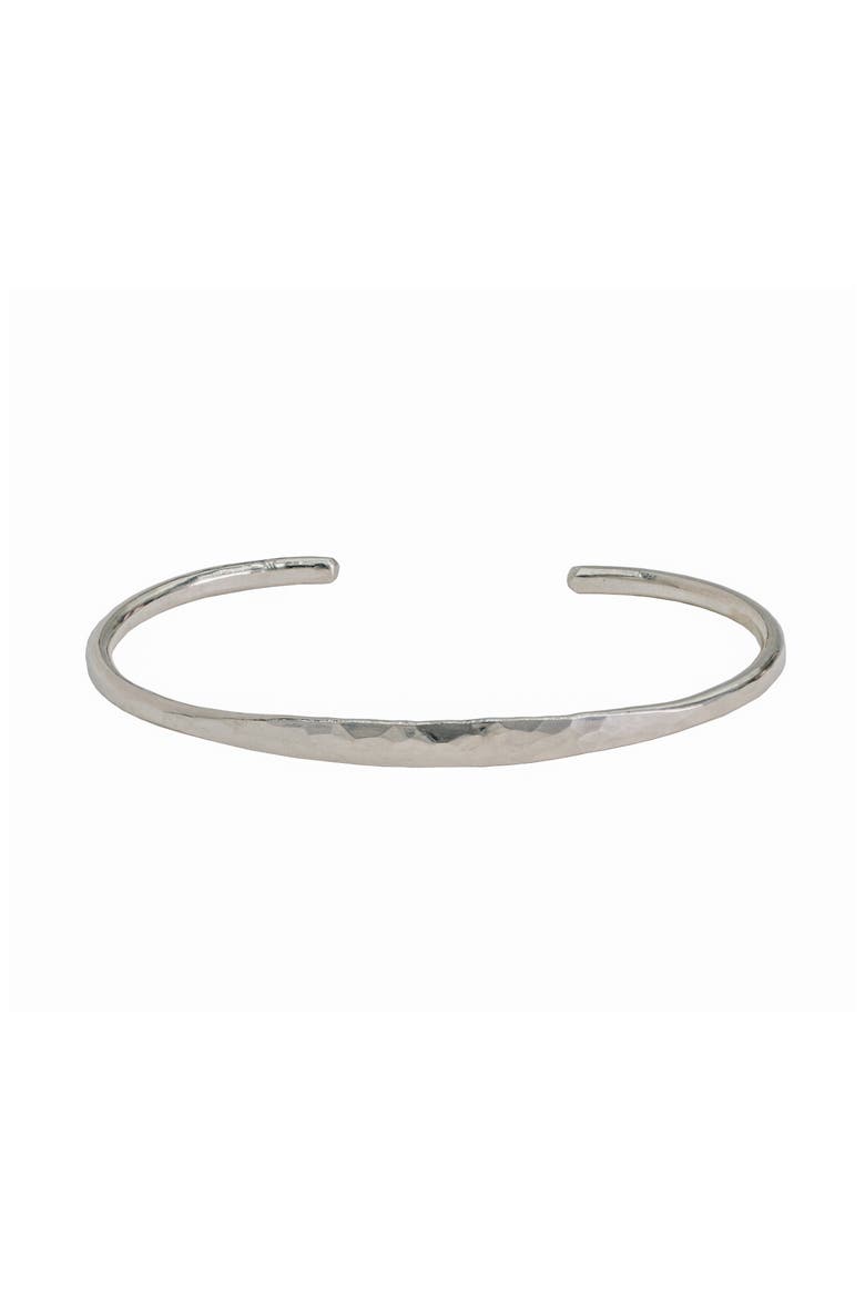 Simpli Cuff - Flat Hammered Top, Main, color, Sterling Silver