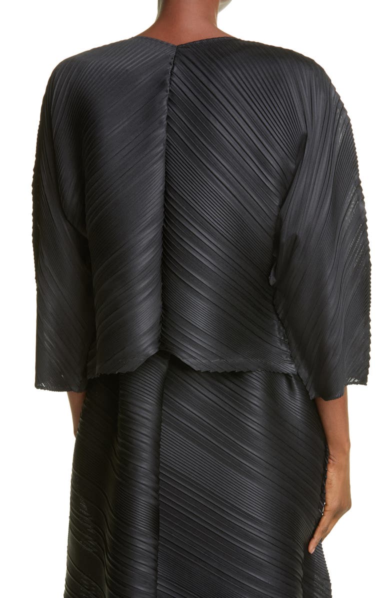 Pleats Please Issey Miyake Pleated Cardigan, Alternate, color, 