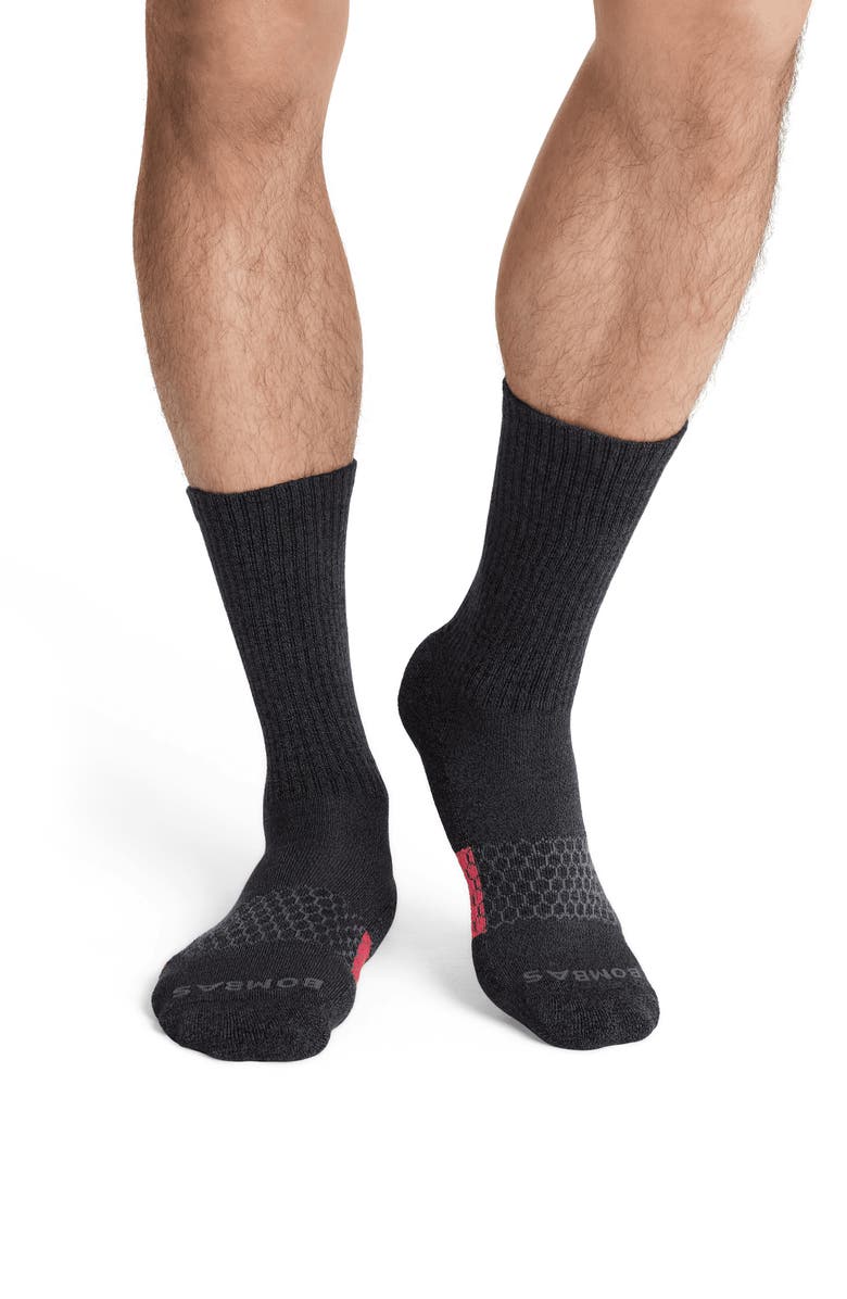 Bombas Marl Calf Crew Socks, Alternate, color, 