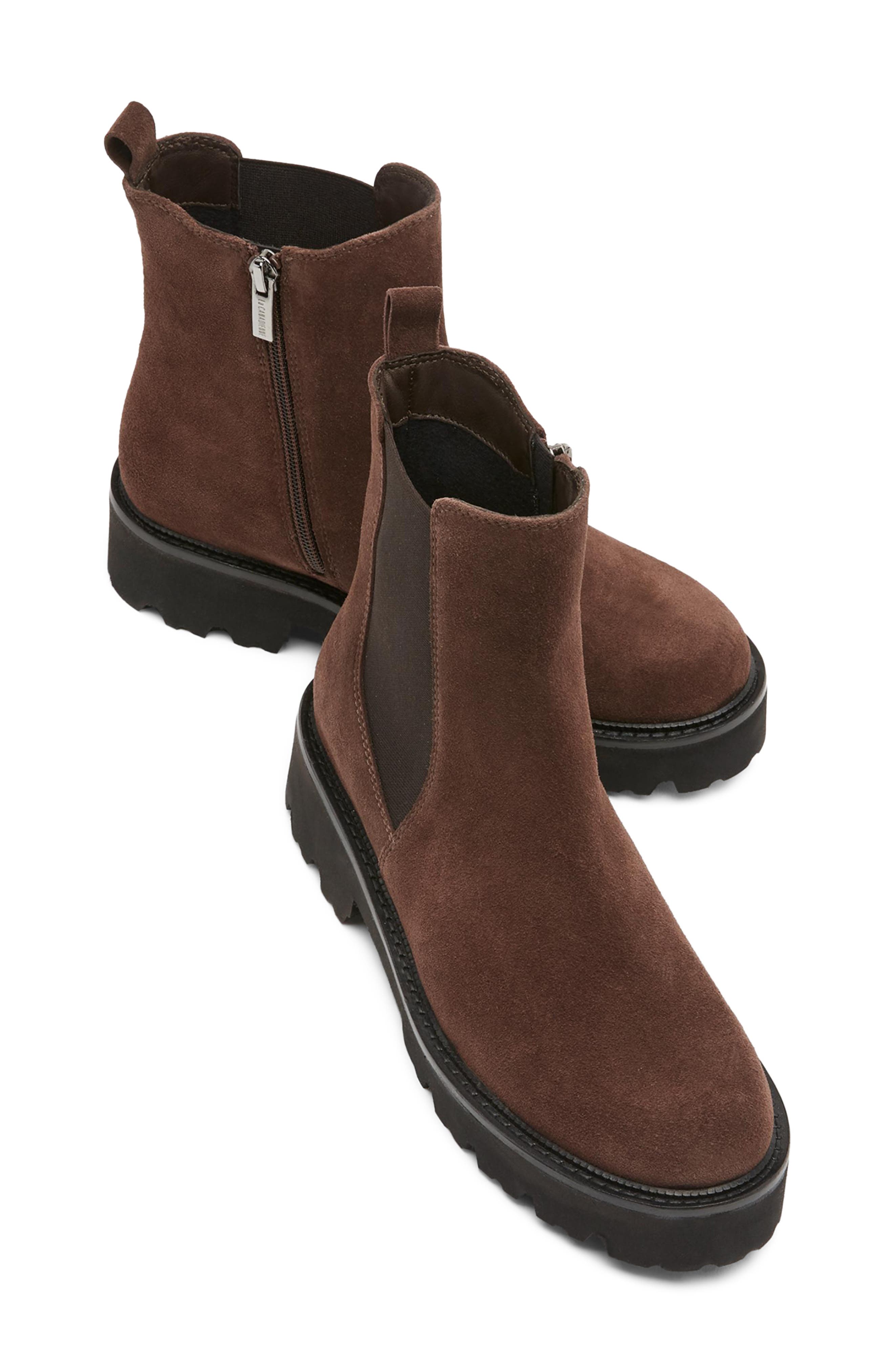 Amusing Waterproof Chelsea Boot, Alternate, color, BRUNETTE SUEDE