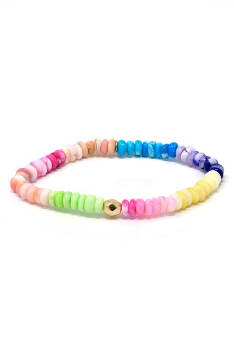 Boheme Multicolor Opal Beaded Stretch Bracelet
