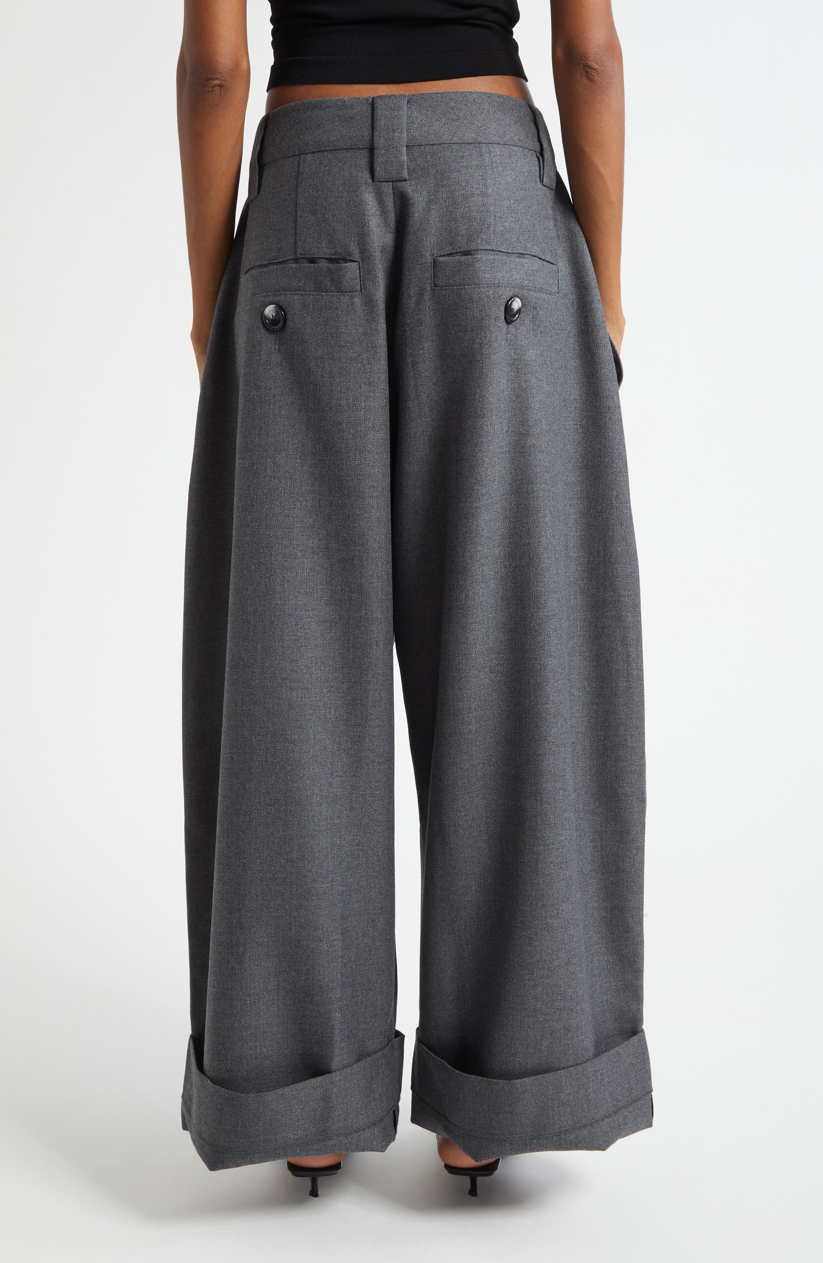 Vaquera Baby Pleated Low Waist Wide Leg Trousers (Women) | Nordstrom