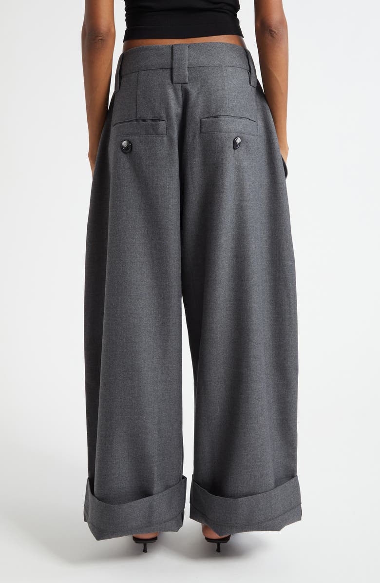 Vaquera Baby Pleated Low Waist Wide Leg Trousers, Alternate, color, Dark Grey 1