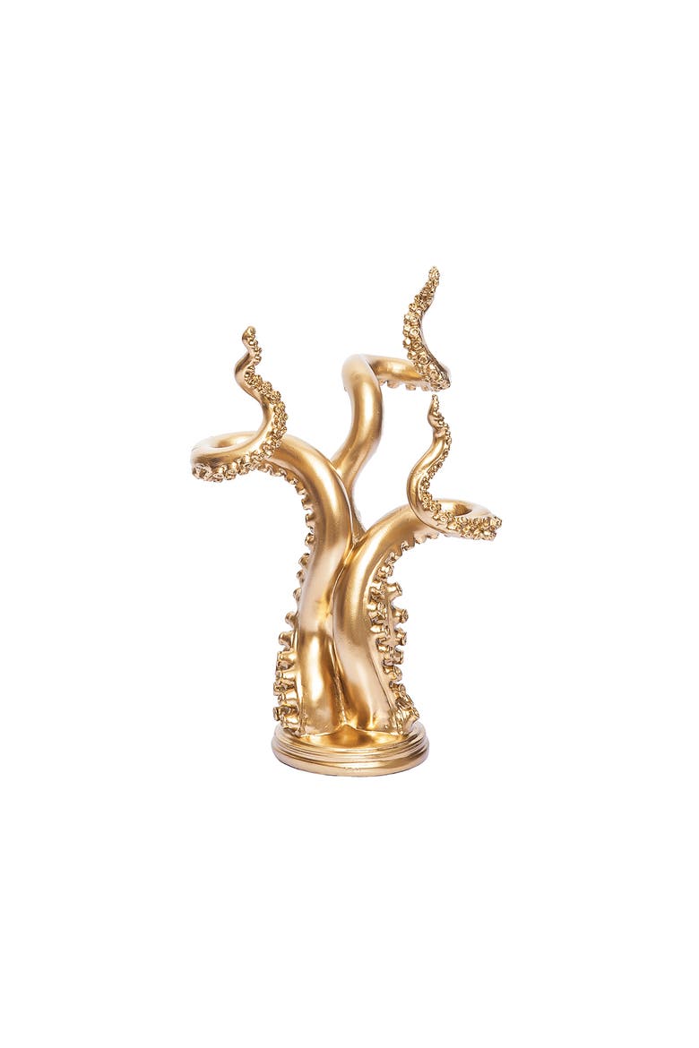 Gold Octopus Arms Figurine, Alternate, color, Gold