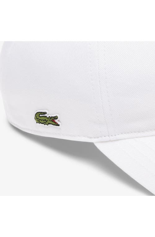 Lacoste Essential Cotton Twill Baseball Cap In White