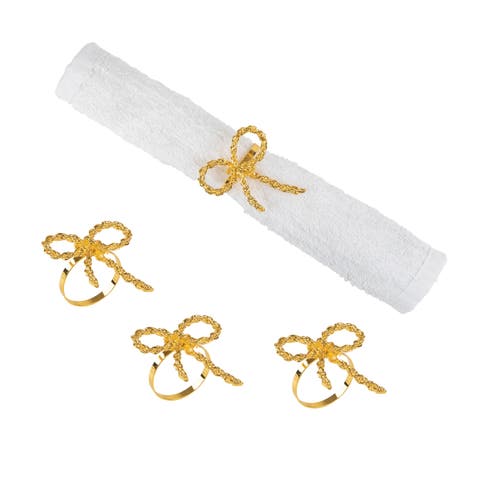 Gold Ribbon Napkin Ring, Set of 4
