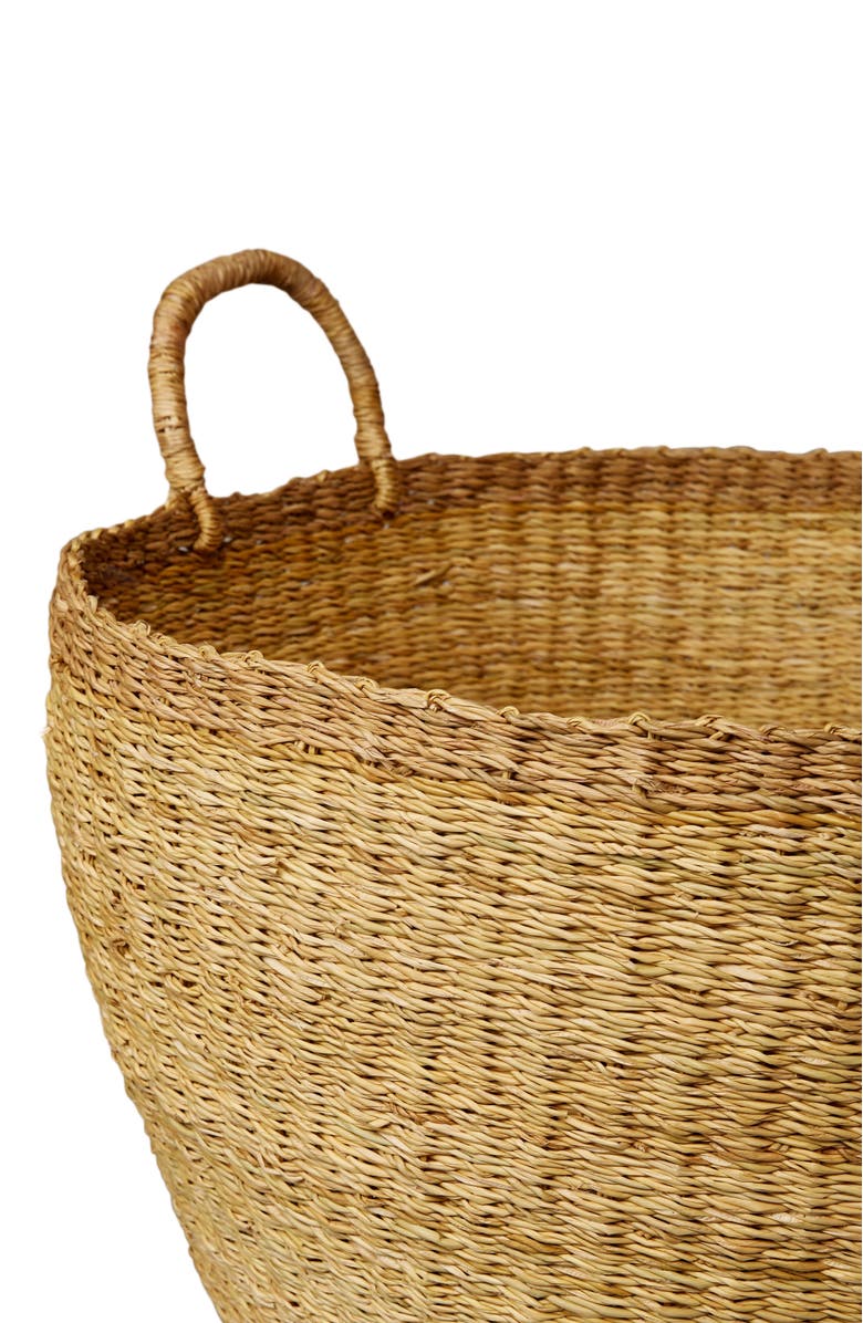 indego africa Umasi Pedestal Floor Basket with Handles in Natural, Alternate, color, Natural