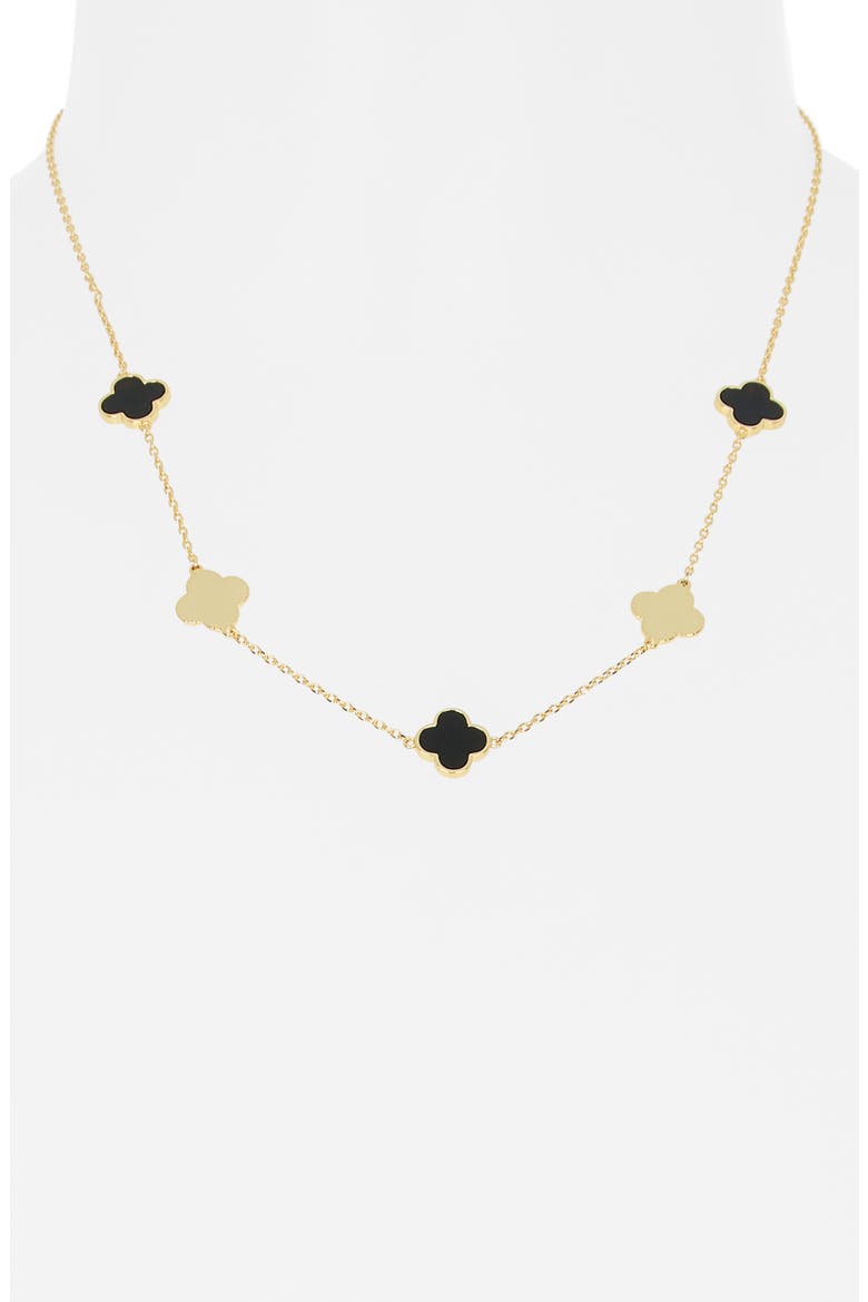 Clover Station Necklace, Alternate, color, GOLD