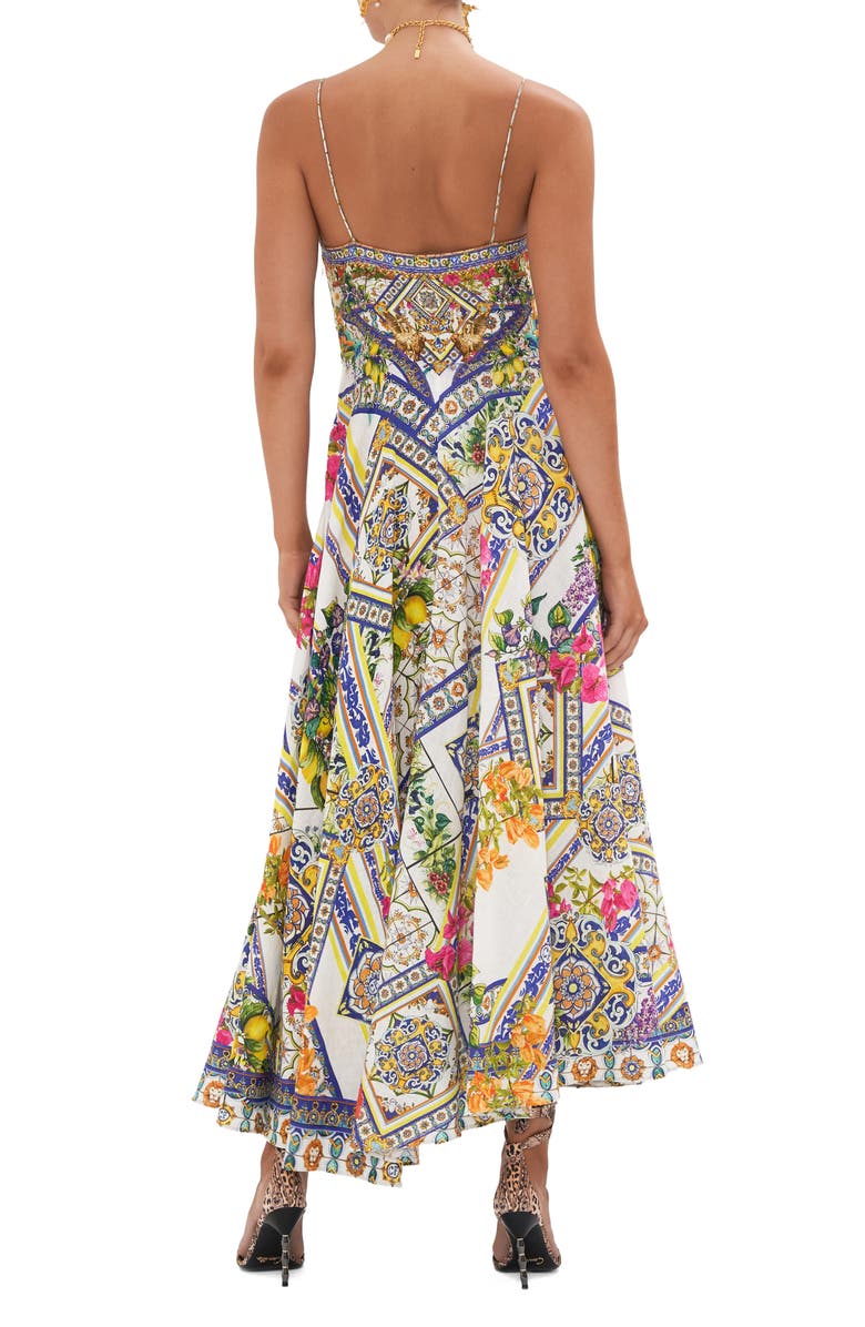 Camilla Mixed Print Linen Maxi Sundress, Alternate, color,