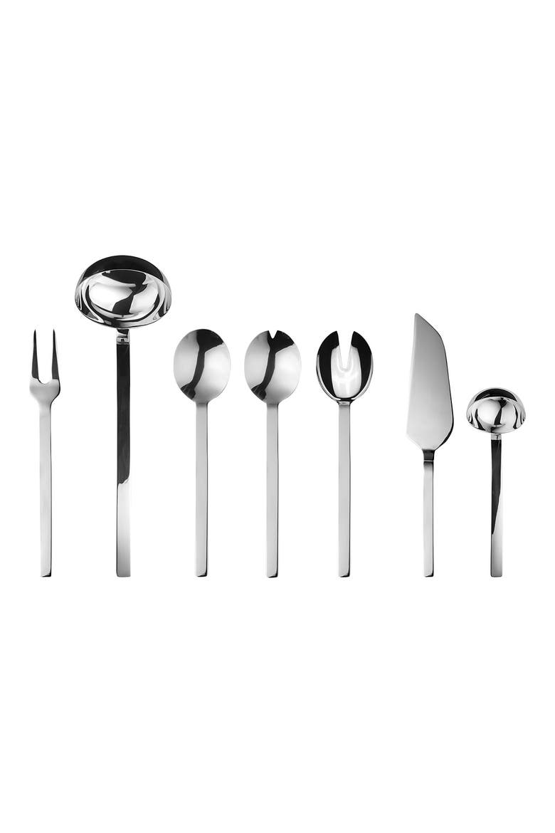 Stile 7-Piece Place Serving Set, Main, color, STAINLESS STEEL