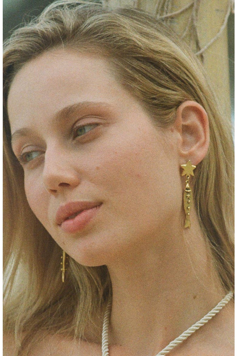 Finn Earrings, Alternate, color, Gold