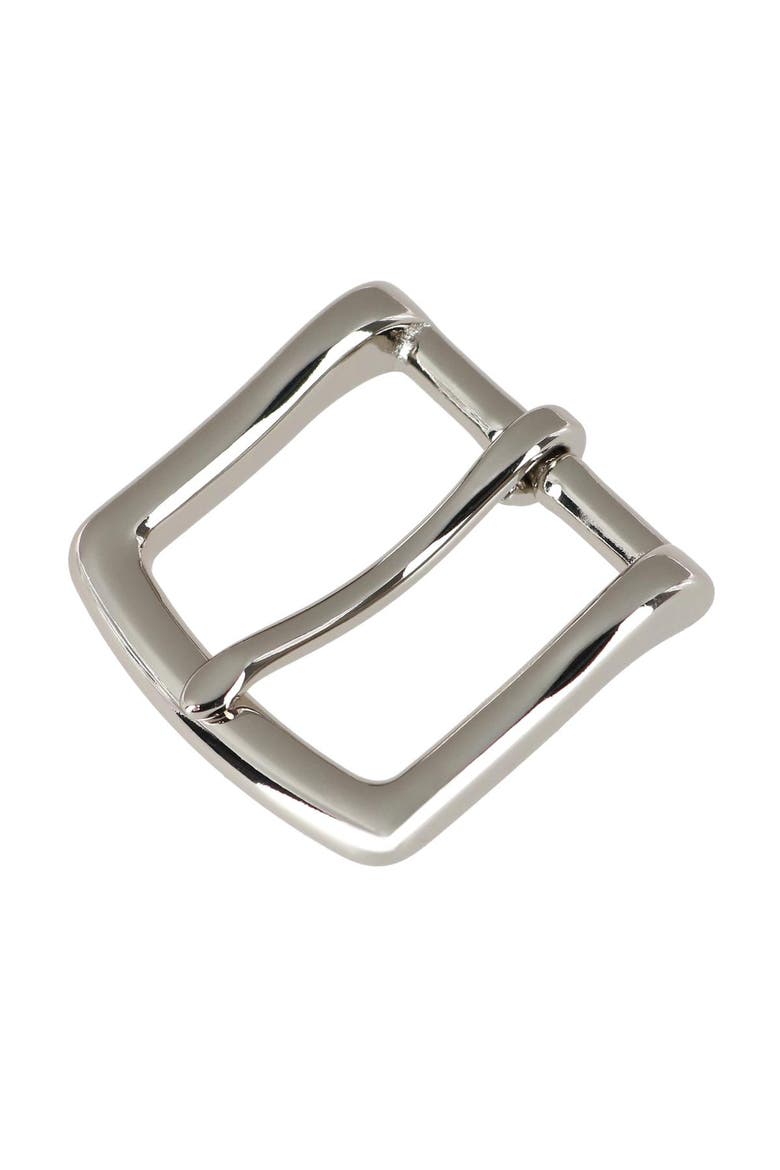 32mm Solid Brass Polished Silver Single Prong Buckle, Alternate, color, Silver