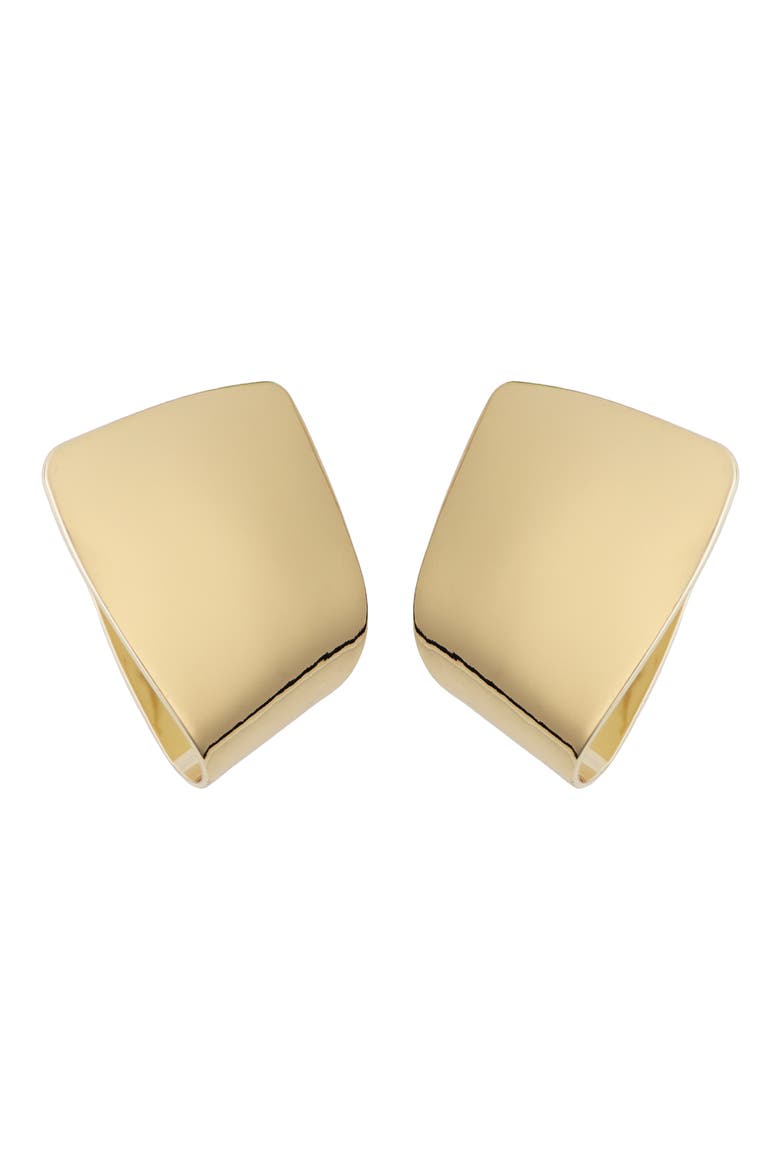 Foldover Hoop Earrings, Main, color, GOLD