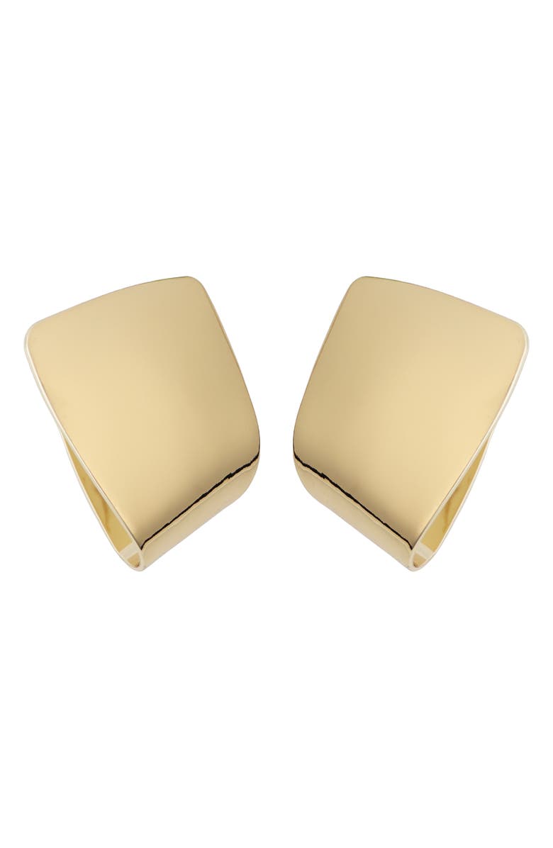 Panacea Foldover Hoop Earrings, Main, color, Gold