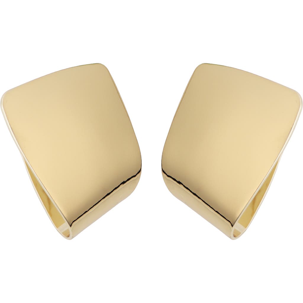 Panacea Foldover Hoop Earrings In Gold