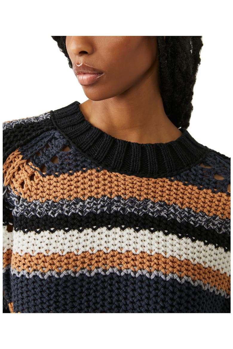 Devon Stripe Crop Sweater, Alternate, color, SUNFLOWER SEED