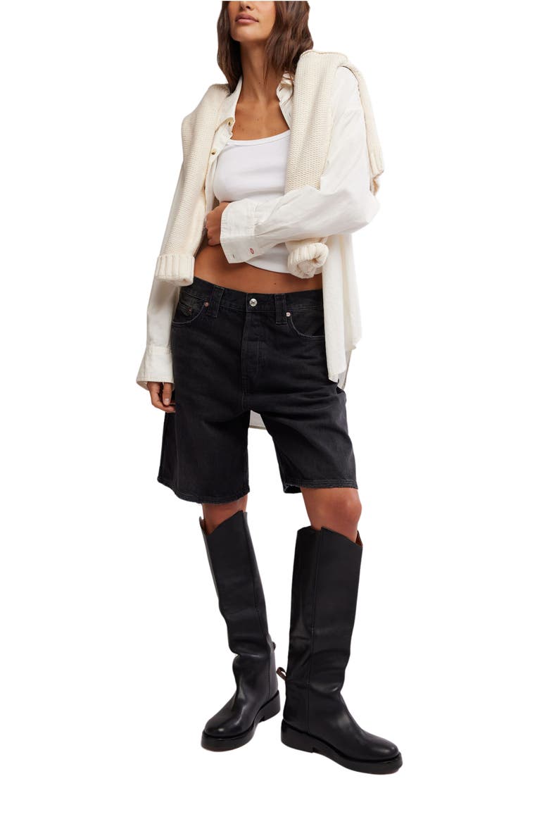 Montana Denim Mid Rise Bermuda Shorts, Alternate, color, LIGHTS OUT