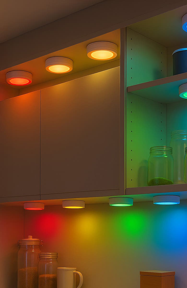 Innovibe 7-Pack White & RGB Puck Lights, Alternate, color, White