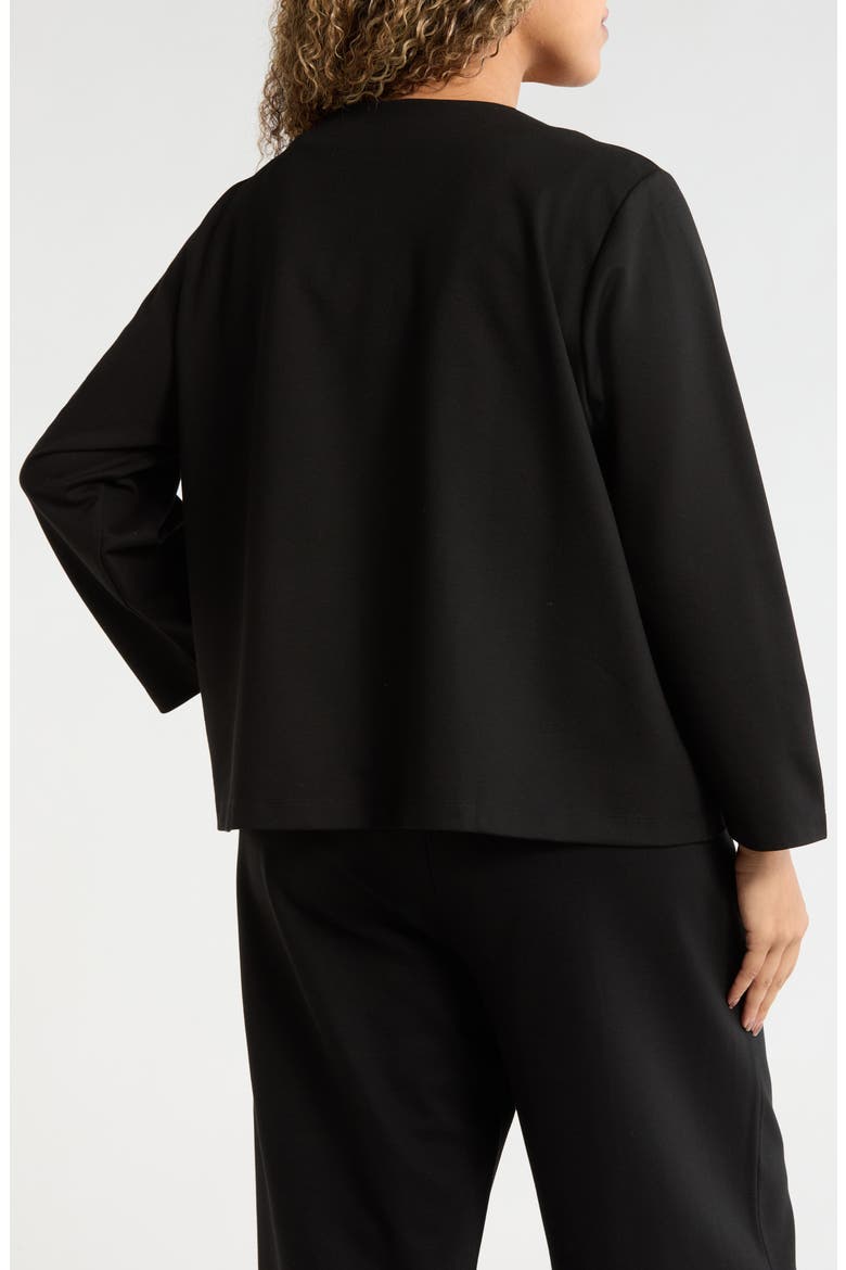 Collarless Zip Jacket, Alternate, color, BLACK