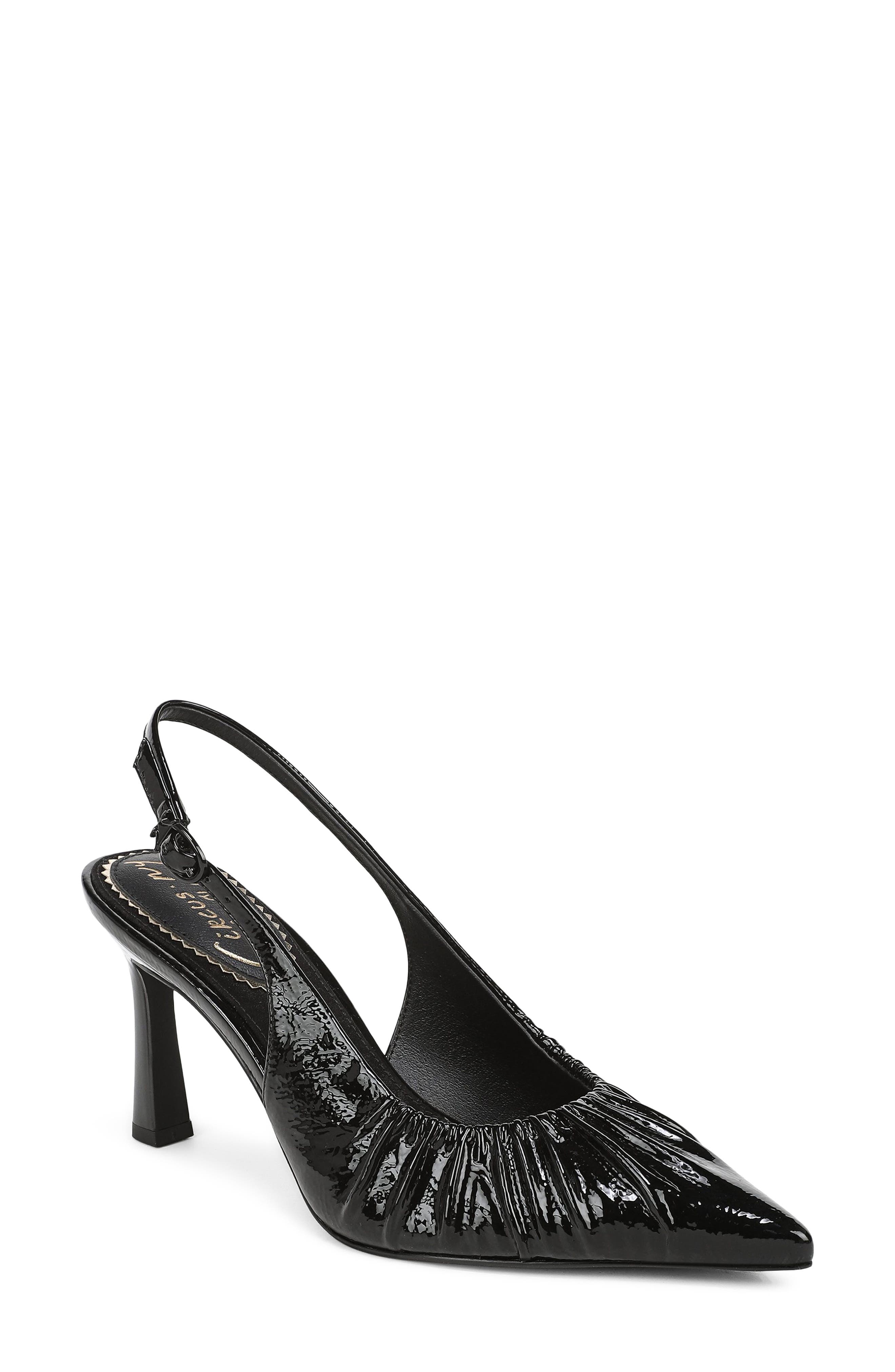 Tasha Pointed Toe Slingback Pump, Main, color, BLACK