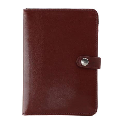 Zaiden Italian Cortina Leather Snap Closure Passport Wallet