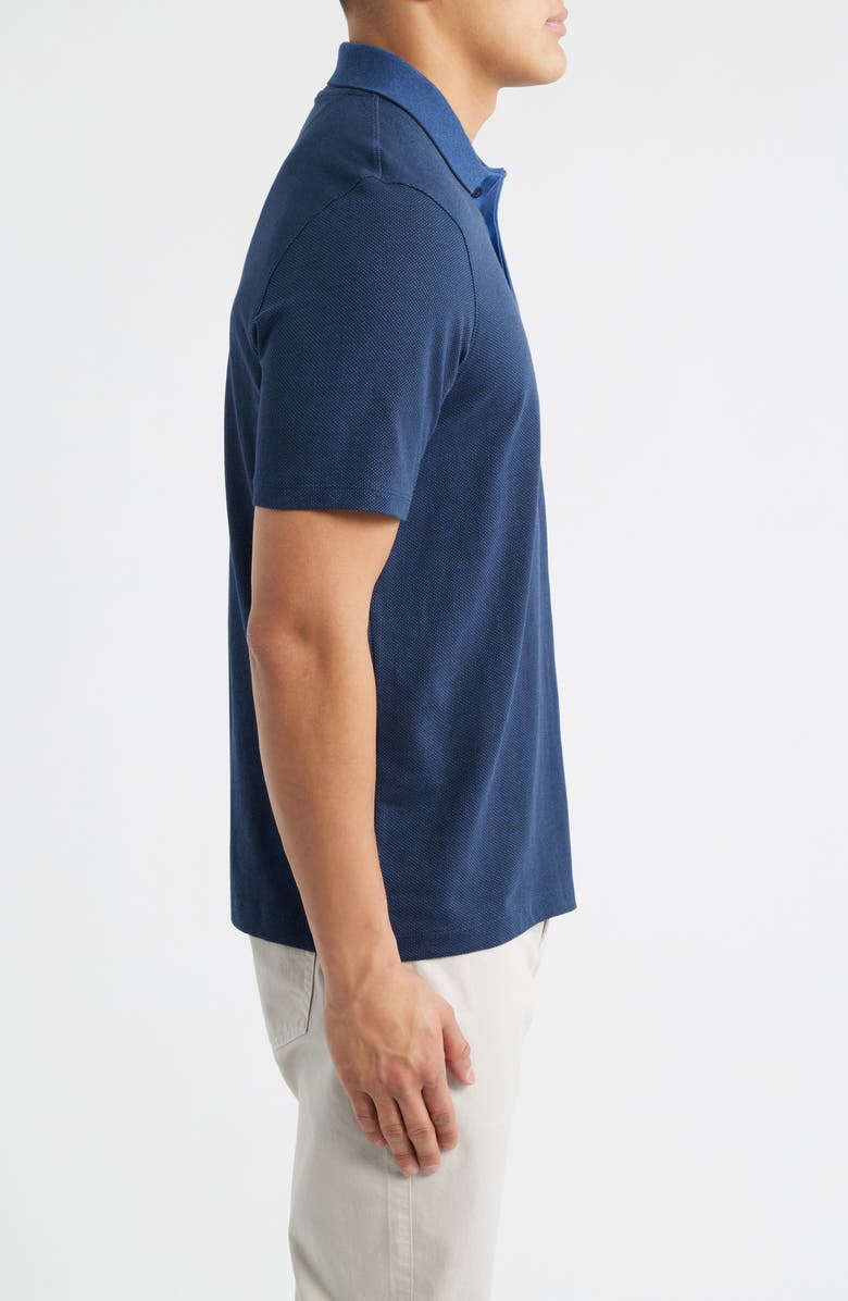 Johnston & Murphy Tonal Bird's Eye Knit Polo, Alternate, color, Navy Birdseye