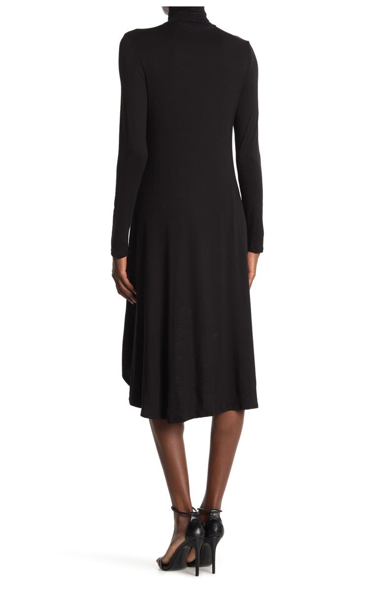 Velvet Torch Mock Neck High/Low Hem Skater Dress, Main, color, 