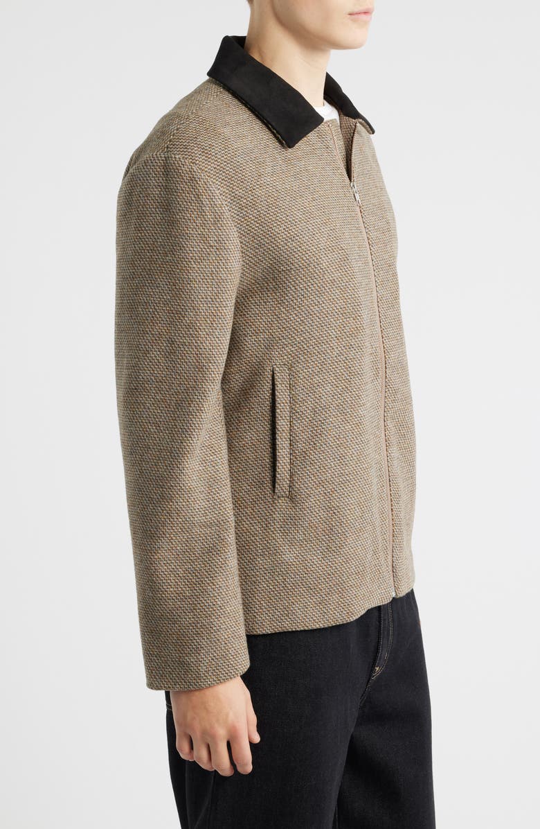 KROST Tweed Wool Blend Zip-Up Jacket, Alternate, color, Tan Multi