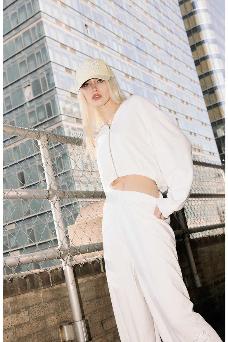 Terry Bride Zip-Up, Alternate, color, White