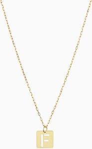 Oradina 14K Gold Initial Tile Petite Necklace